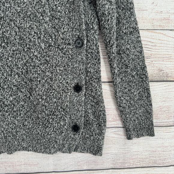 Lucky Brand Side Button Turtleneck Sweater Womens Medium Black Gray - Picture 6 of 13